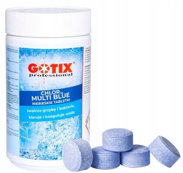 CHEMIA BASENOWA CHLORTIX MULTI BLUE 1 KG 20G NIEBIESKA WODA 10W1 + PORADNIK