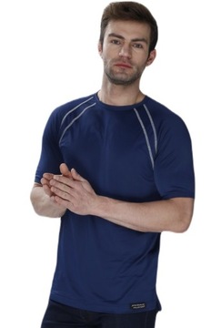 Koszulka męska Sprint z jedwabiu wiskozowego : Kolor - Granatowy, Rozmiar -