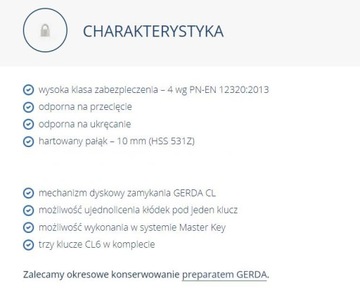 Замок навесной с дужкой GERDA HSS 531Z