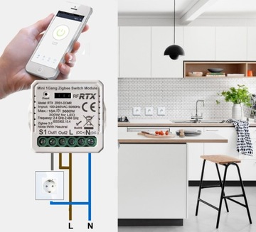 Контроллер модуля RTX БЕЗНАПРЯЖЕНИЕ Реле ZigBee TUYA +RF источник питания 12 В