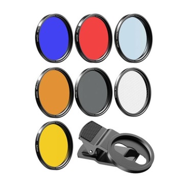 APEXEL ZESTAW OBIEKTYWÓW FILTRÓW KOMPLET SOCZEWEK DO TELEFONU 52MM 7W1 ND32