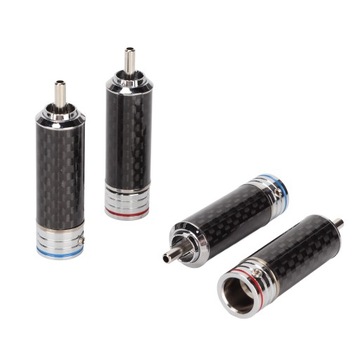 4 шт., хромированный аудиоразъем RCA из углеродного волокна, диаметр 8 мм JL