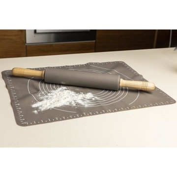 СИЛИКОНОВЫЙ КОВРИК ДЛЯ ТЕСТА + АНИДОВЫЙ СИЛИКОНОВЫЙ ВАЛЕЦ