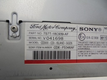 РАДИО CD MP3 7S7T-18C939-AF FORD S-MAX MONDEO MK4