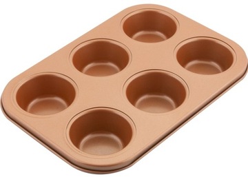 Forma do Babeczek Miedziana blacha STAL Muffin x 6