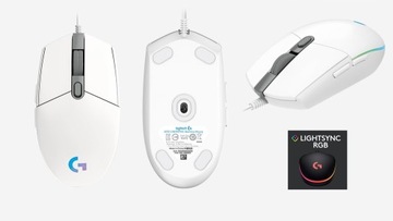 Logitech G102 Biała - Mysz przewodowa, gamingowa optyczna 8000DPI LIGHTSYNC