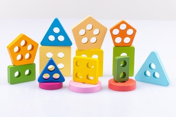 ZESTAW 2w1 UKŁADANKA TABLICA SENSORYCZNA MONTESSORI NAUKA KSZTAŁTÓW SORTER