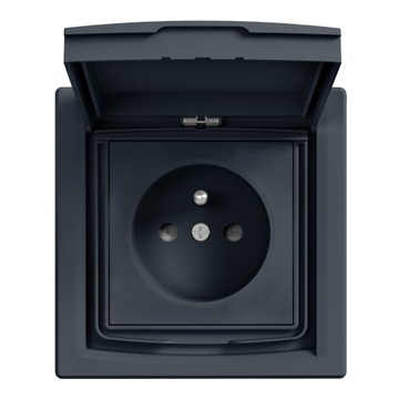 Schneider Electric Asfora Розетка со шторками IP44 антрацит