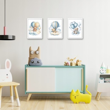 PLAKATY DLA DZIECI OBRAZKI NA ŚCIANĘ MISIE BALONY