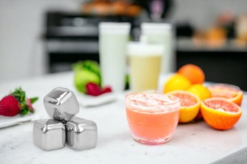 Камни для напитков виски, металлические многоразовые кубики льда, 4 шт, охлаждение