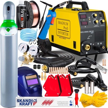 SPAWARKA INWERTOROWA INWERTER MAGNUM MIG 200W MMA IGBT ALU 230V 180A