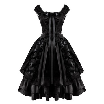 Halloween cosplay black gothic lolita dress