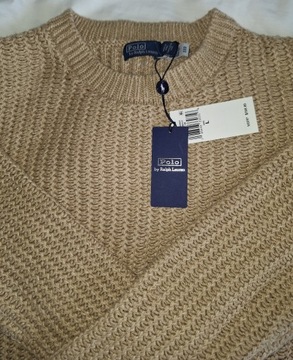 Polo Ralph Lauren luksusowy sweter z lnem M/L