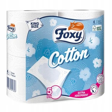 Foxy COTTON Papier toaletowy bezzapachowy 4 szt.