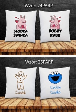 ZESTAW 2 PODUSZEK dla Par Mąż i Żona PREZENT URODZINY WALENTYNKI ROCZNICA