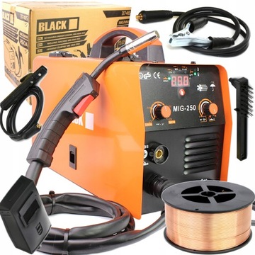 BLACK SPAWARKA MIGOMAT MIG MAG MMA TIG 250 A FLUX 4w1