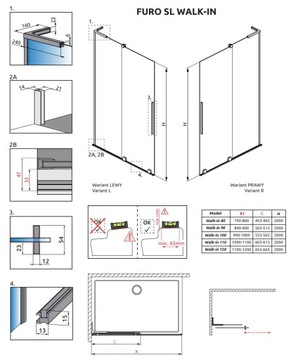 Кабина гардеробная Furo SL 90x200 ЛЕВАЯ ЧЕРНАЯ RADAWAY BLACK