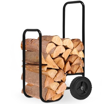 Wózek transportowy drewno stojak na drewno kominkowo opałowe 80kg metalowy
