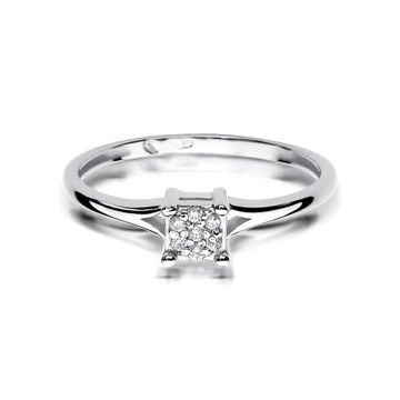 Złoty pierścionek z brylantem 0,06 ct pr. 585 25