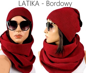 POLSKI KOMPLET CZAPKA + DUŻY KOMIN CIEPŁY # KOLORY
