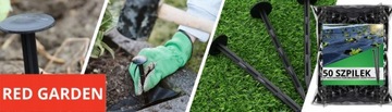 Kołki szpilki do AGROWŁÓKNINY AGROTKANINY kotwa 16 cm zestaw 50 sztuk