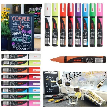 UNI MARKER KREDOWY CHALK KREDA PWE-5M ZESTAW 8KOL