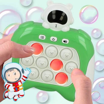 GRA ZRĘCZNOŚCIOWA POP IT POPIT ELEKTRYCZNA ANTYSTRESOWA LED DŹWIĘKI KOSMOS
