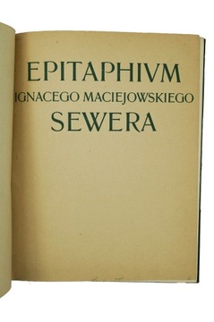 MACIEJOWSKI Ignacy [Sewer] - Epitaphium, Kraków 1902r.