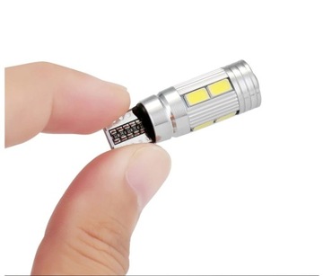 8 лампочек T10 10SMD, белая светодиодная линза W5W CANBUS