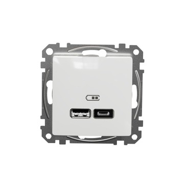 SCHNEIDER SEDNA DESIGN ŁADOWARKA USB A+C BIAŁY