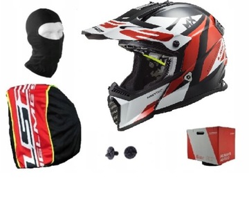 KASK LS2 MX437 FAST EVO STRIKE BLACK WHITE RED L
