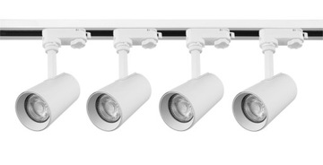 Zestaw szynoprzewód 3-fazy szyna 2m + 4 lampy GU10 LED biały
