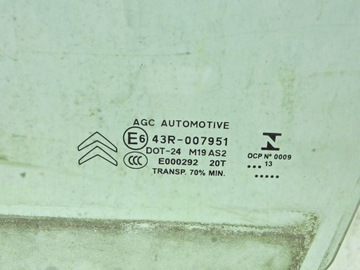 CITROEN DS3 09-14 SKLO (OKNO) DVEŘE LEVÝ PŘEDNÍ NR 13