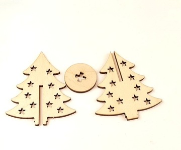 Елка + подставка, фанера 3мм 8см ДЕКУПАЖ новогодний