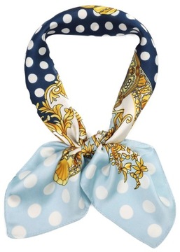 APASZKA DAMSKA pod szyję chustka GAWROSZKA BANDANA CHUSTA w groszki grochy