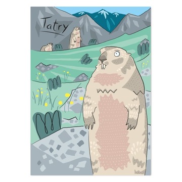 Открытка с татранским сурком