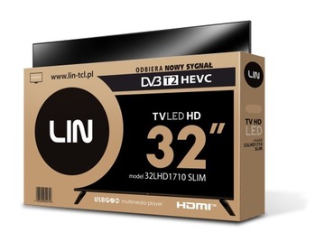 Тонкий 32-дюймовый ЖК-телевизор Lin 32LHD1710 с поддержкой HD, 60 Гц и DVB-T2