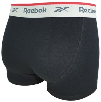 Czarne bokserki męskie REEBOK majtki zestaw 3p. L