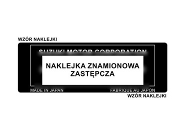 Naklejka znamionowa tabliczka SUZUKI zastępcza