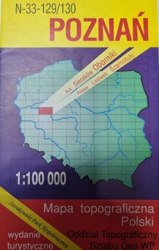 Poznań. Mapa topograficzna 1:100 tys, N-33-129/130 /WZKart/