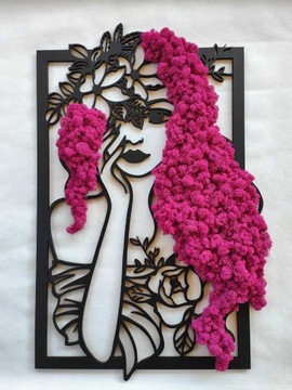 Украшение ЖЕНЩИНА с мхом и мхом XL живая настенная живопись мхом и мхом