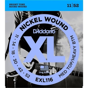 D'addario EXL116 struny do gitary elektrycznej 11-52