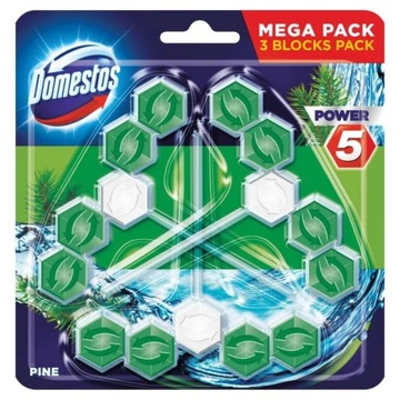DOMESTOS POWER 5 PINE ZAWIESZKA KOSZ DO WC 3x55g