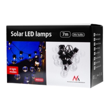 СОЛНЕЧНАЯ ГИРЛАНДНАЯ САДОВАЯ ЛАМПА 7М ШАРИКОВ 20 СВЕТОДИОДОВ С ПИТАНИЕМ ОТ USB BYDGOSZCZ