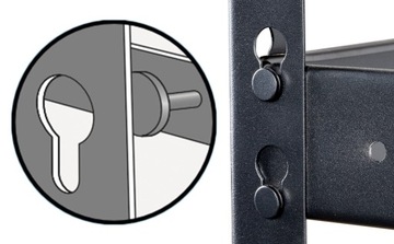 Полка складская металлическая ЗАКЛЕПАННАЯ, ЧЕРНАЯ STRONG, 5x265 кг DOOC