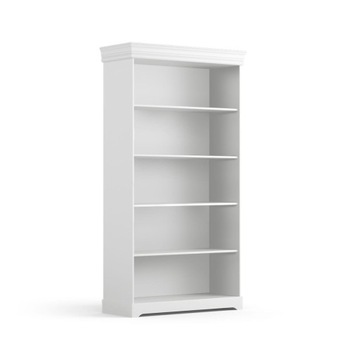 BIAŁY REGAŁ NA KSIĄŻKI DREWNIANA BIBLIOTEKA DO GABINETU SALONU TOSKANIA