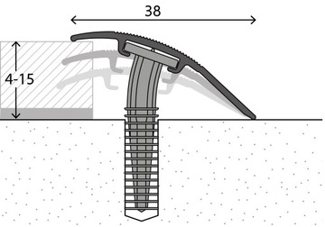 PRINZ 38x900 Пороговая планка ALU, выравниваемая и бесшумная