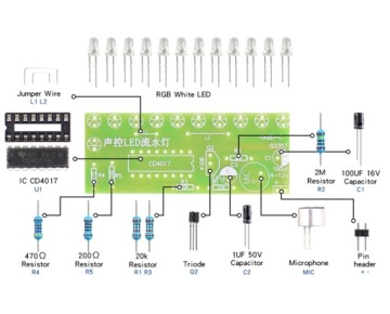 Плавающий светодиодный индикатор к звуковому модулю. Учимся паять