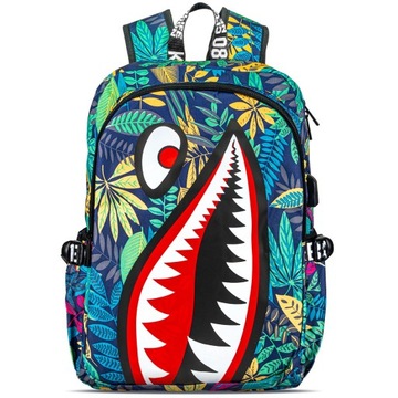 Plecak Szkolny Plecak dla Dzieci z Nadrukiem SHARK 17L Wielokolorowy