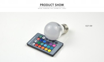 E14 E27 RGB светодиодная лампа 5 Вт 7 Вт, пульт дистанционного управления